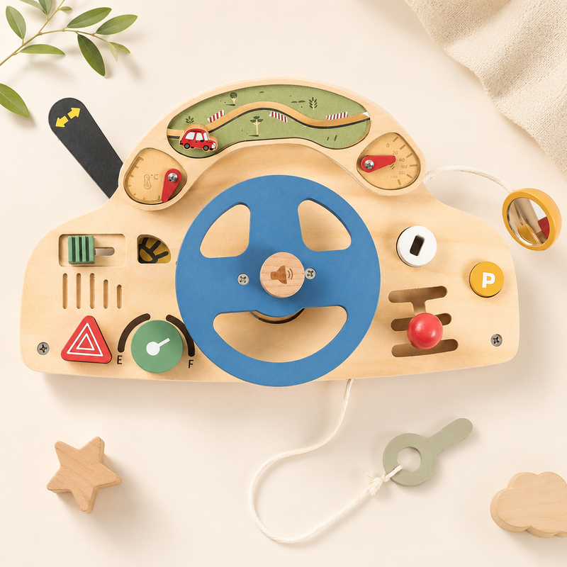 Wooden Driving Activity Board with Play Mat