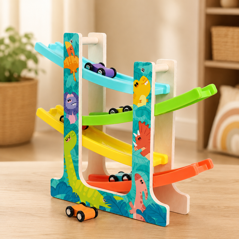 Wooden Car Ramp Racer – Multi-Level Track