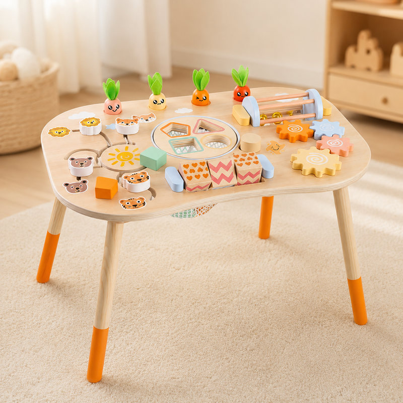 6-in-1 Wooden Multi-functional Game Table - Pull The Radish Game