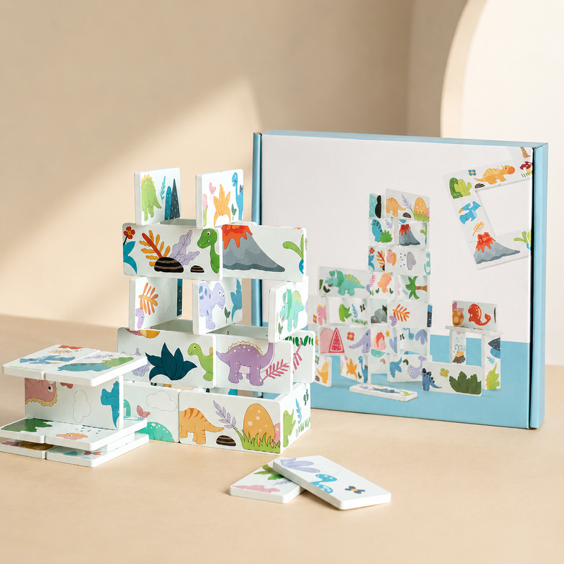Dinosaur Domino Matching & Building Game for Kids