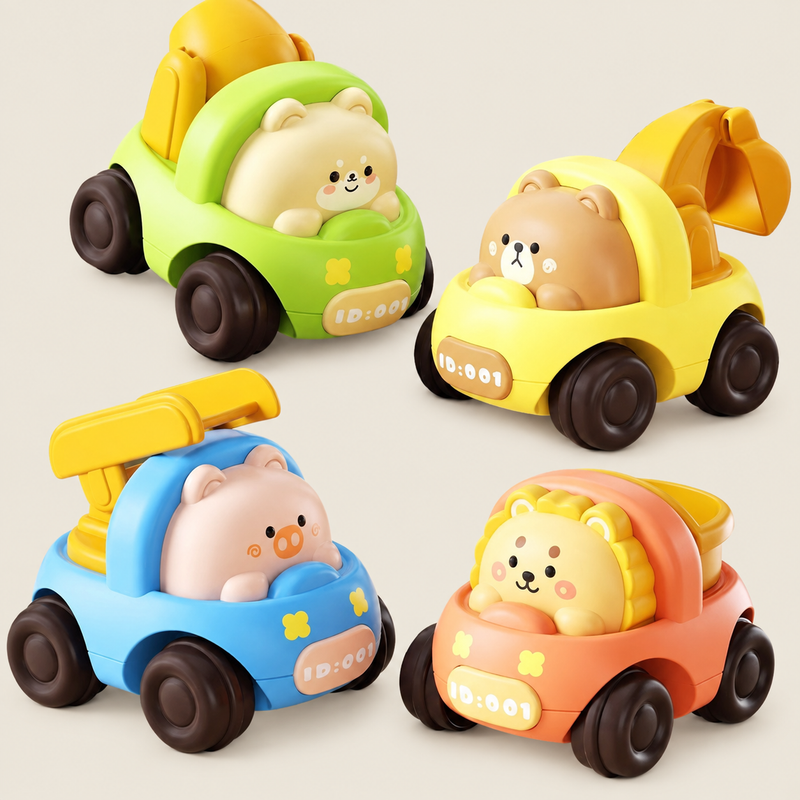 Animal Friends Push-and-Go Toy Cars — warm neutral #EEE9DF background test