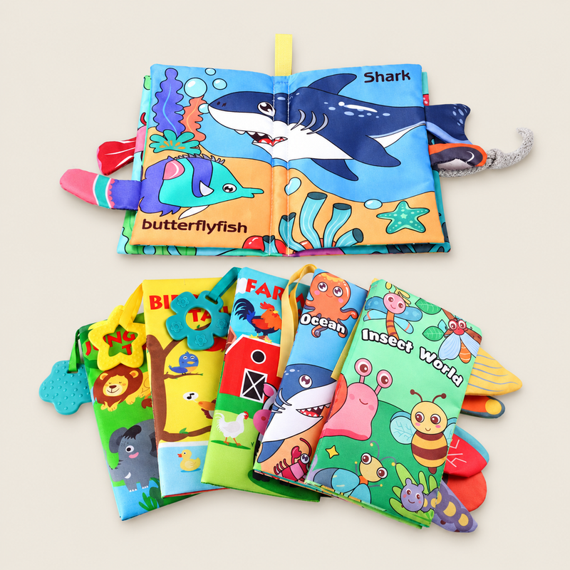 Animal Tail Cloth Books on warm neutral background