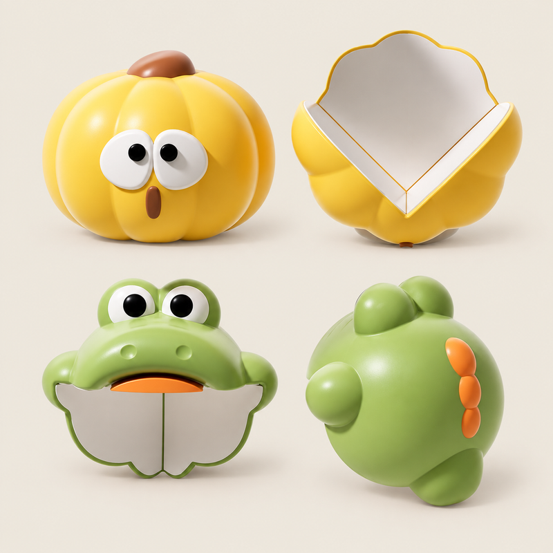 Childrens Cartoon Silicone Corner Guards on warm neutral background