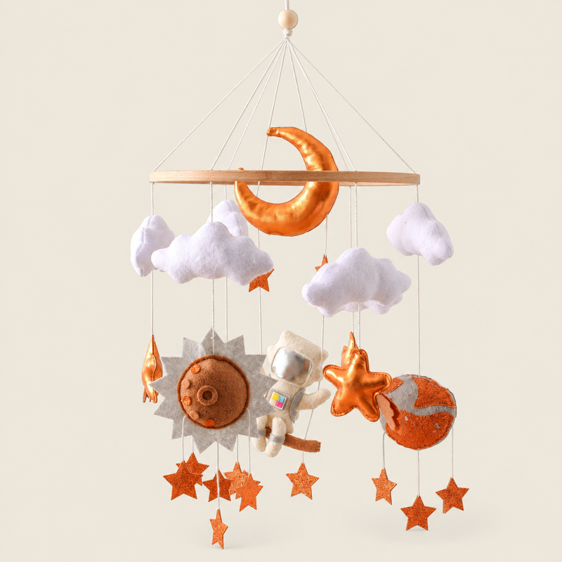 Nursery Hanging Mobile – Animal & Adventure Themes on warm neutral background