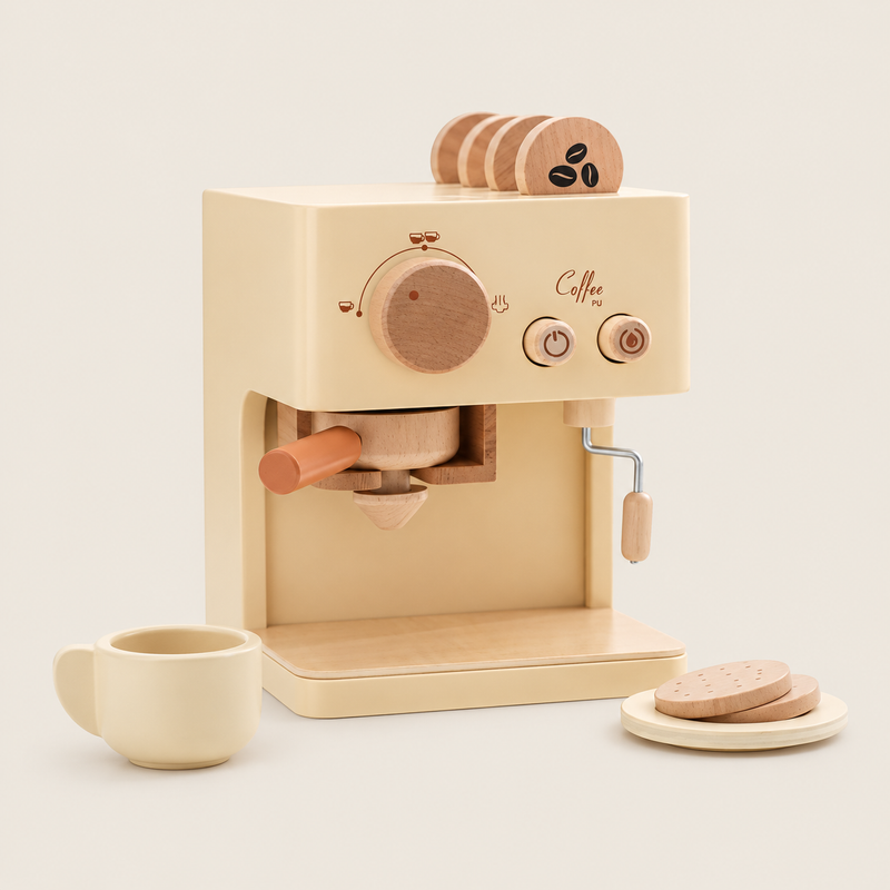 Simulation Coffee Machine Suit on warm neutral background