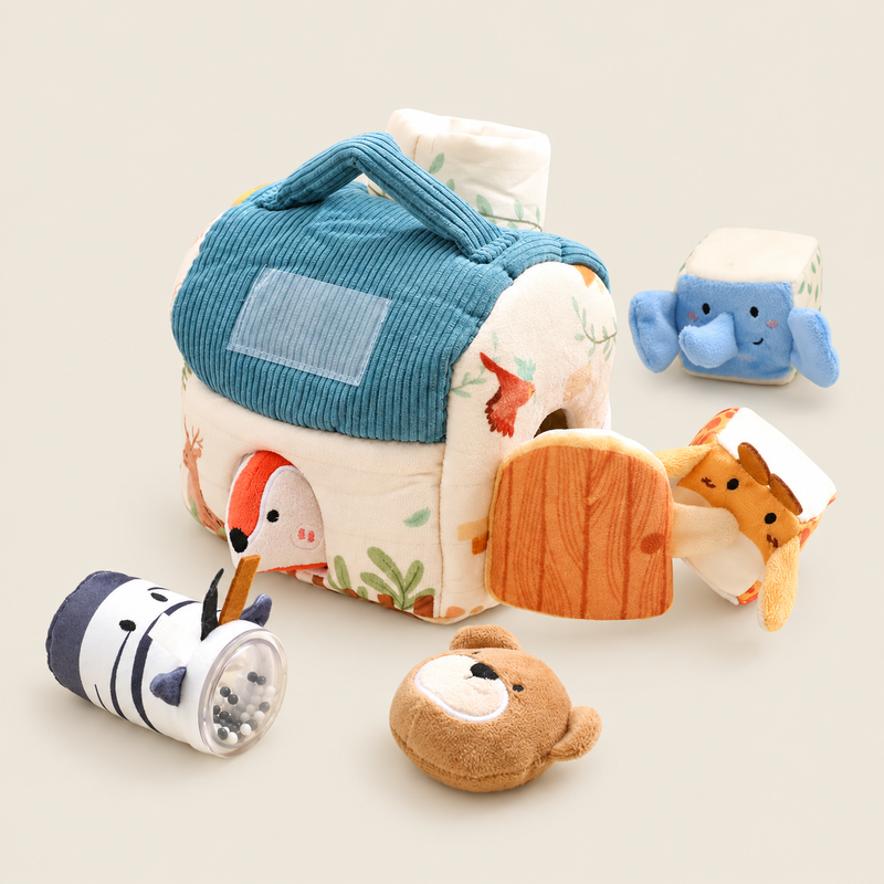Soft Animal Sensory Activity House on warm neutral background