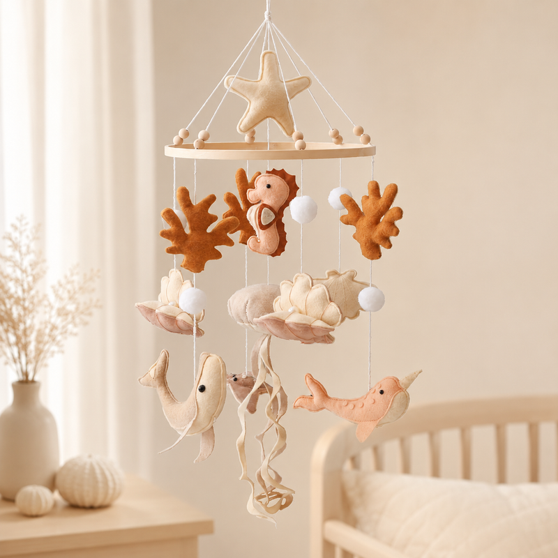 Woodland Animal Crib Mobile with Hanging Rattles